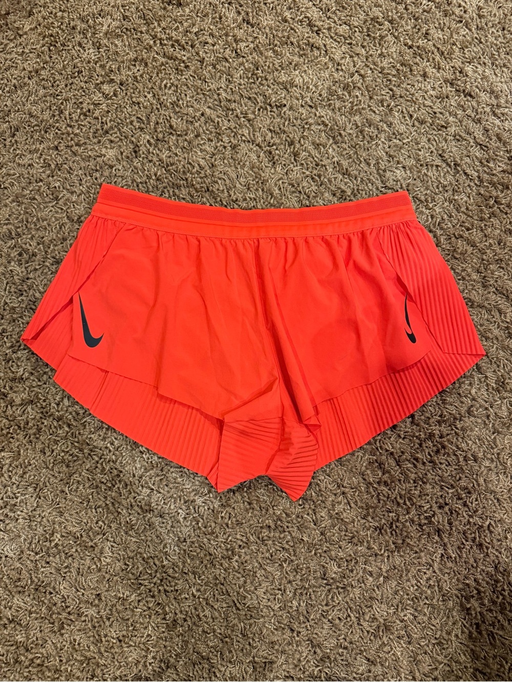 Nike Women's Orange Layered Running Shorts